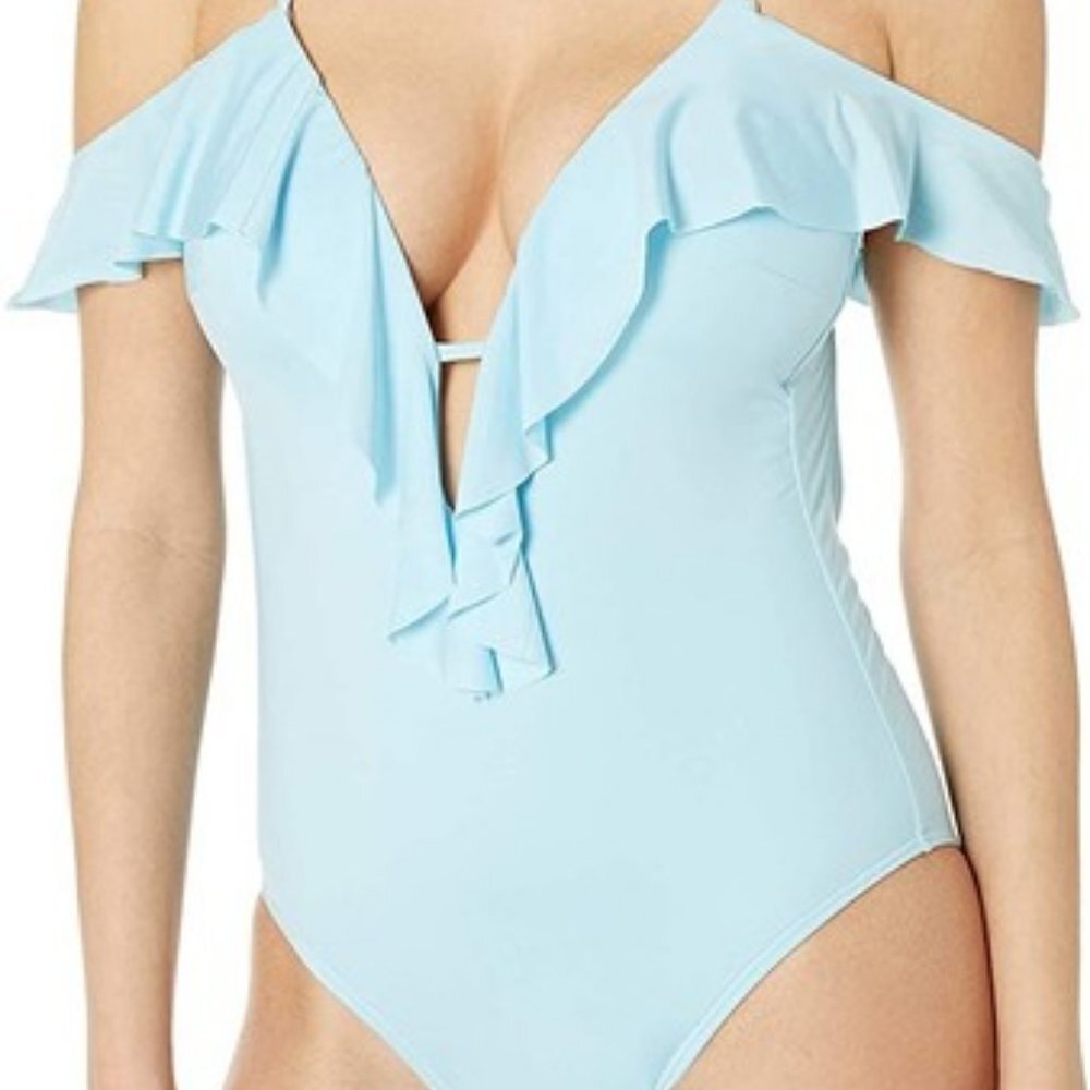 Kenneth Cole Off Shoulder Ruffle One Piece NEW